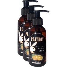 Playboy Orange Flavored Massage Oil Portakal Aromalı Vücut Masaj Yağı 120 ml 3 Adet