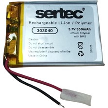Sertec 303040 3.7V 350 Mah Li-Polymer Pil (DEVRELI/1.5A)