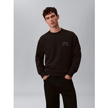 Calvin Klein Erkek Ls Terry Grafik Detaylı Sweatshirt