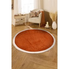 Dekozer Azra Kiremit Yuvarlak Mutfak Halısı | Yıkanabilir, Kaymaz Taban, Yumuşak Dokulu Antre Kilimi