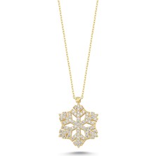 Zeya Kuyumculuk 14 Ayar Altın Çok Taşlı Kar Tanesi Kolye