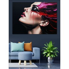 Artmeg Sanatsal Kadın Yüzü Profili Dekoratif Kanvas - Mdf Ahşap Tablo