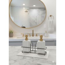 ELDA Home Banyo Mutfak Sıvı Sabunluk Beyaz Porselen