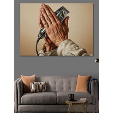 Berber ve Traş Makinası Dekoratif Kanvas - Mdf Ahşap Tablo