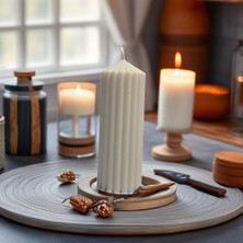 Czmd Vanilla Pillar – %100 Doğal Soya Wax Büyük Dekoratif Mum