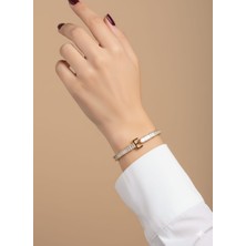 Livaz Accessories Çelik Kadın Gold Zirkon Taşlı E Kelepçe