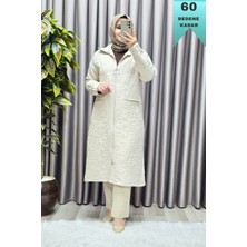 Elmas Tesettür Kadın Giyim Büyük Beden Kapitone Kolu Fermuarlı Kap