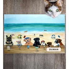 Monnhein Pet Mat – Kişiselleştirilebilir Kaymaz Mama Altlığı, 50X35 cm