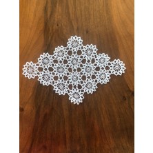 Mor Tırtıl El Işi Dantel Sehpa Tepsi Örtüsü Çeyizlik Hediyelik Vintage Nostaljik