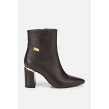 Yaya By Hotiç Kadın Kahverengi Fermuarlı Kalın Topuklu Bot