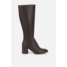 Yaya By Hotiç Kadın Kahverengi Dikiş Detaylı Topuklu Çizme