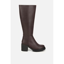 Yaya By Hotiç Kadın Kahverengi Kalın Tabanlı Topuklu Çizme