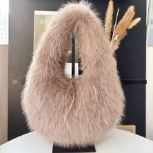 Anbly Collection Yumuşak Dokulu Suni Kürk Peluş Kadın Çanta