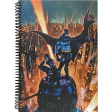 Space License Batman Gotham City Spiralli Sert Kapak Kareli Defter 96 Yaprak