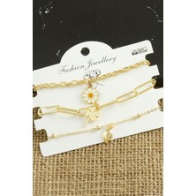 Osense 3 Adet Papatya Trend Zincir Bileklik