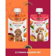 Reflex Plus Smoothie Kuzu Eti - Papaya & Biftek - Mango & Köpek Ödül Maması Seti 2X85 gr