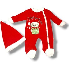 Yılbaşı Temalı Şapkalı Bebek Tulum