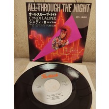 Plakperest Cyndı Louper - All Through The Night - 1984 Japonya Basım 45LIK Plak 2.el