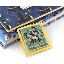 Solfera Vincent  Van Gogh Güller Roses Tablo Pul Tarzı Metal Ayraç  Kitap Ayracı AY091
