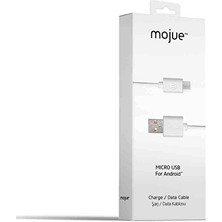 Mojue Şarj ve Veri Aktarım Kablosu Micro USB Beyaz