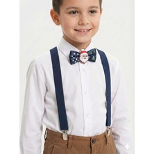 Masal Dünyası Bursa Noel Baba Figürlü Papyon ve Pantolon Askı Seti ( 1-10 Yaş Arası Kullanılabilir )