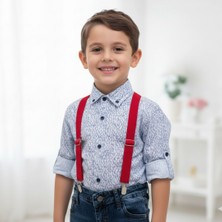 Fancy Kids Erkek Çocuk Bayramlık Gömlek Beyaz-Mavi Renkli