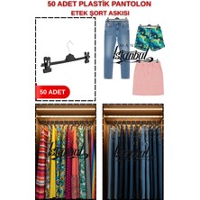 Manken İstanbul 50 Adet Ekonomik Pantolon Askısı - Şort Askısı - Etek Askısı - Elbise Askısı –yüksek Dayanıklılık