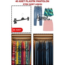 Manken İstanbul 40 Adet Ekonomik Pantolon Askısı - Şort Askısı - Etek Askısı - Elbise Askısı –yüksek Dayanıklılık