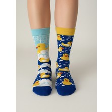 Carnaval Socks Sağ Sol Farklı Civciv Desenli Çorap – 1 Çift Eğlenceli Tasarım