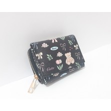 Renkli Çiçekler Çocuk Cüzdan 11X8X4 cm Desenli Çocuk Cüzdanı