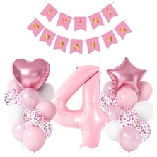 Pembe Renk Iyiki Doğdun Yaş Balon Set