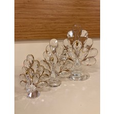 Plus Home Dekoratif Kristal Tavus Kuşu Obje Dekoratif Kristal Tavus Kuşu Obje 3'lü Altın Yükseklikleri 22-17-13 Cm3'lü Altın Yükseklikleri 22-17-13 cm