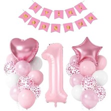 Pembe Renk Iyiki Doğdun Yaş Balon Set