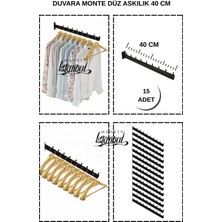 Manken İstanbul 15 Adet Duvara Monte Düz 40 cm Askılık Seti - Ev ve Işyerinizde Pratik Askılık
