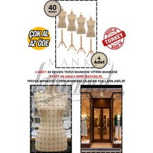 Manken İstanbul Çok Al Az Öde - 4 Adet - 40 Beden - Vitrin Mankeni - Iğne Batan Terzi Mankeni - Cansız Manken