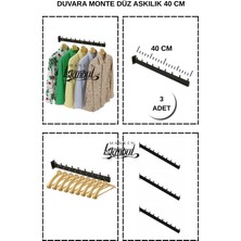 Manken İstanbul 3 Adet Duvara Monte Düz 40 cm Askılık Seti - Ev ve Işyerinizde Pratik Askılık