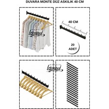 Manken İstanbul 20 Adet Duvara Monte Düz 40 cm Askılık Seti - Ev ve Işyerinizde Pratik Askılık
