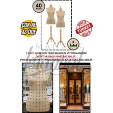 Manken İstanbul Çok Al Az Öde - 2 Adet - 40 Beden - Vitrin Mankeni - Iğne Batan Terzi Mankeni - Cansız Manken