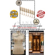 Manken İstanbul Çok Al Az Öde - 8 Adet - 38 Beden - Vitrin Mankeni - Iğne Batan Terzi Mankeni - Cansız Manken