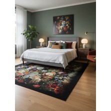 Rose'n Home Arte HD017 Çiçek Desenli Dekoratif Şönil Salon Oturma Odası Mutfak Halısı