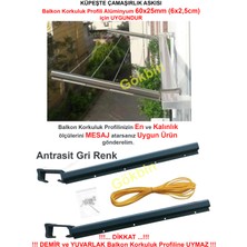 Özbience Alüminyum Balkon Çamaşır Kurutma Askısı, Kare 6x2.5 Cm, Dayanıklı ve Hafif