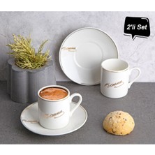 Ttt Atatürk İmza Tasarımlı Porselen 2'li Kahve Seti