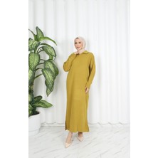 Nisum Moda Fitilli Polo Yaka Triko Elbise