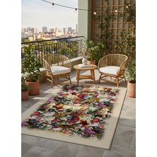 Rose'n Home Arte HD016 Çiçek Desenli Dekoratif Şönil Salon Oturma Odası Mutfak Halısı