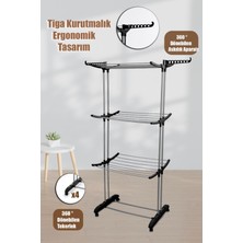 Özbience 3 Katlı Tekerlekli Çamaşır Kurutmalığı, Pratik ve Şık Tasarım