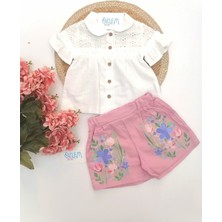 İggy Güpür Bebe Yaka Gömlek&şort 2'li Takım Beyaz - 18-24 Ay