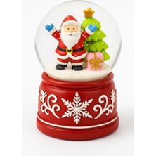 Noel Baba ve Çam Ağacı Temalı Kar Küresi, 9cm, Dekoratif ve Hediyelik