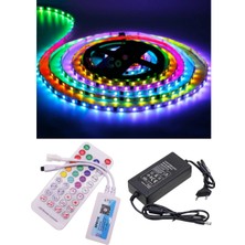Powerr Led Aydınlatma 5 Metre 12V Iç Mekan 60 Pixel Ledli SP611E Tek Çıkışlı Sese ve Müziğe Duyarlı 5A Plastik Adaptörlü Set