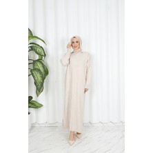 Nisum Moda Fitilli Polo Yaka Triko Elbise