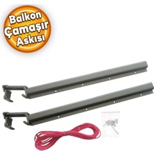 Özbience Alüminyum Balkon Çamaşır Kurutma Askısı, Bronz Kare 80X30 mm